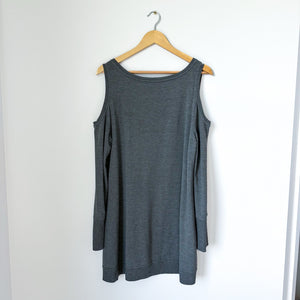Soft Surroundings Cortese Tunic Cold Shoulder Pullover Gray M