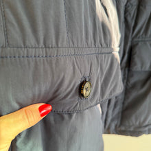 Load image into Gallery viewer, J. Hilburn Highlander Light Puffer Leather Collar Jacket Navy 2XL

