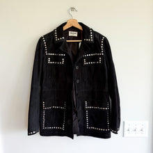Load image into Gallery viewer, Zadig &amp; Voltaire Lala Suede Leather Studded Button Front Jacket Black L NWT
