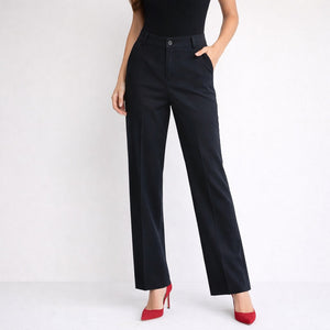 Dolce & Gabbana Straight Leg Wool Blend Trouser Pants Black 46