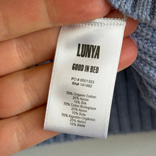 Load image into Gallery viewer, Lunya Cozy Cotton Silk Crew Neck Knit Pullover Sweater Blue XS NWT
