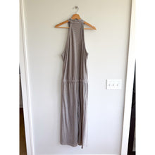 Load image into Gallery viewer, Anthropologie Cloth &amp; Stone Terry Cotton Striped Halter Neck Jumpsuit Grey L
