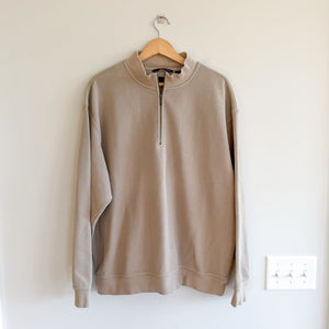 Greg Norman 1/4 Zip Pullover Sweater Tan L