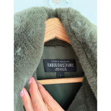 Load image into Gallery viewer, Donna Salyers Fabulous Faux Horizontal Panel Zip Up Vest Green L

