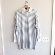 Load image into Gallery viewer, ATM Anthony Thomas Melillo Heavyweight Jersey Striped Mini Polo Dress Blue L
