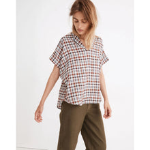Load image into Gallery viewer, Madewell Hayden Popover Short Sleeve Top in Burling Plaid S
