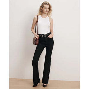 Veronica Beard Beverly Skinny Flare High Rise Jeans Onyx Black 32