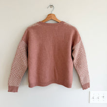 Load image into Gallery viewer, Madewell Fringe Knit Crew Neck Long Sleeve Pullover Sweater Pink M
