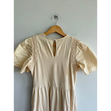 Load image into Gallery viewer, Who What Wear Angel Sleeve Smocked Knit Midi Dress Cream XS
