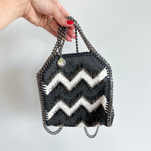 Load image into Gallery viewer, Stella McCartney Embellished Chevron Falabella Crossbody Bag Black White
