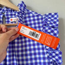 Load image into Gallery viewer, Jude Connally Shari Swing Gingham Print Sleeveless Mini Dress Purple L NWT
