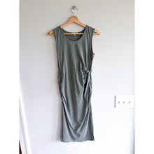 Load image into Gallery viewer, Sundry Tie-Front Ruched Sides Sleeveless Scoop Neck Mini Dress Green 0
