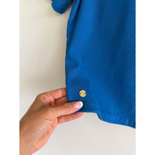 Load image into Gallery viewer, Lilly Pulitzer Minnie Knit Short Sleeve Crew Neck Cropped Top Barton Blue S NWT
