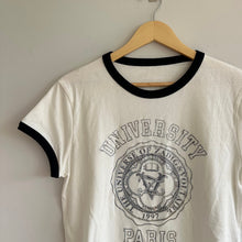 Load image into Gallery viewer, Zadig &amp; Voltaire University Paris Sequin Short Sleeve Graphic Tee White L
