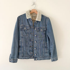 Mavi Jeans Frank Fleece Lined Button Front Denim Jacket Blue XS