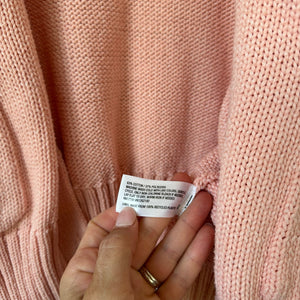 A New Day Button-Front Long Sleeve Knit Cardigan Sweater Pink S
