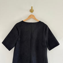 Load image into Gallery viewer, Spanx Faux Suede Column V-Neck Short Sleeve Dress Black XL
