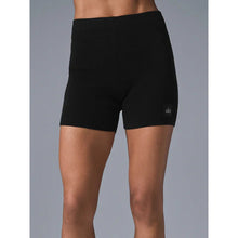 Load image into Gallery viewer, Alo Yoga Scholar Knit High Waist Ribbed Waistband Shorts Black L NWT
