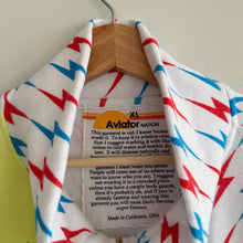 Load image into Gallery viewer, Aviator Nation RARE Bolt Palm Trees Fleece 1/2 Zip Sweatshirt Blue Yellow XL
