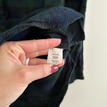 Load image into Gallery viewer, Madewell Flannel Oversized Boyshirt in Dark Green Plaid XS
