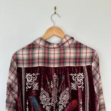 Load image into Gallery viewer, Johnny Was 3J Workshop Lorie Plaid Embroidered Shirt Burgundy M
