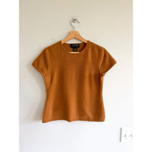 Load image into Gallery viewer, Country Shop 100% Cashmere Crew Neck Short Sleeve Blouse Brown S
