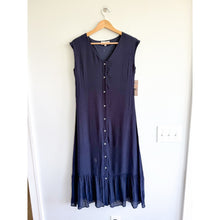 Load image into Gallery viewer, NANETTE Nanette Lepore Button Front Sleeveless Midi Dress Navy Blue 2 NWT
