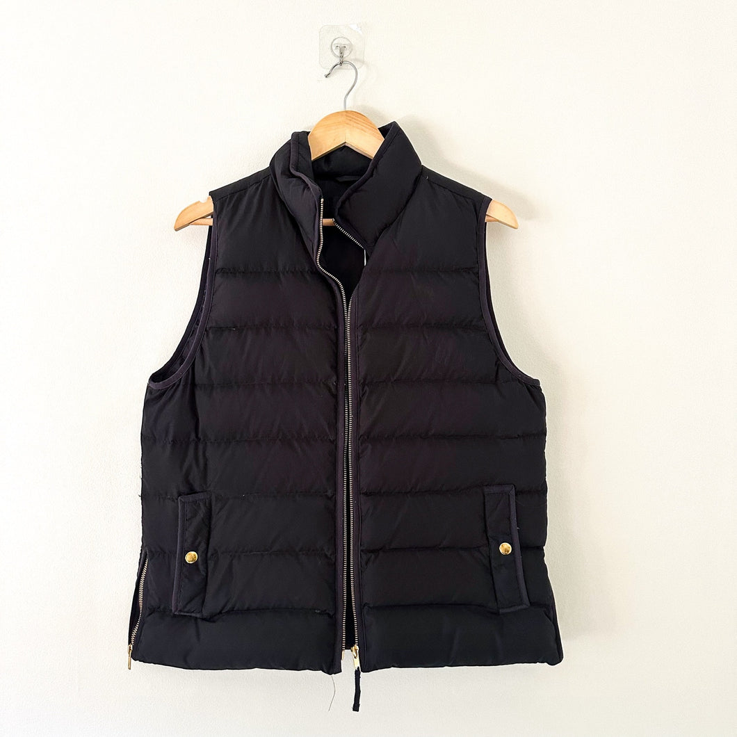 J. Crew Mountain Puffer Down Filled Vest Black L