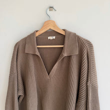 Load image into Gallery viewer, Splendid x Cella Jane Blog Ribbed Knit Collared Pullover Sweater Brown M
