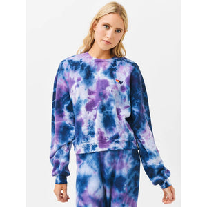 Aviator Nation Hand Dyed Relaxed Tie Dye Pullover Sweatshirt Purple L NWT