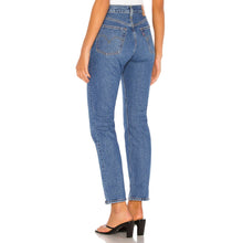 Load image into Gallery viewer, Levi's 501 Button Fly Distressed High Rise Straight Leg Jeans Blue 26
