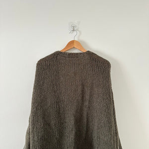 AROMA See You Again Star Embellished Knit Open Cardigan Green