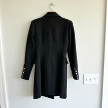 Load image into Gallery viewer, Lulus Captain&#39;s Blog Double-Breasted Notch Lapel Outdoor Pea Coat Black S
