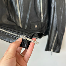 Load image into Gallery viewer, Elie Tahari Jacalyn Patent Leather Moto Jacket Black L

