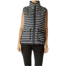 Load image into Gallery viewer, J. Crew Striped Print Zip Up Puffer Vest Black White XS
