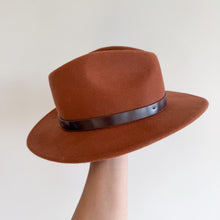 Load image into Gallery viewer, Brixton Messer Wide Brim Unisex Classic Fedora Hat Brown S
