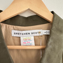 Load image into Gallery viewer, Gretchen Scott Snappy 3/4 Sleeve Collared Shirt Dress Olive Green L
