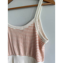 Load image into Gallery viewer, Project Social T Striped Pattern V-Neck Cropped Tank Top Cream Orange M NWT

