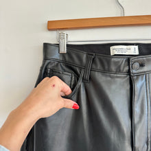 Load image into Gallery viewer, Abercrombie &amp; Fitch Faux Leather The 90s Relaxed Jean Ultra High Rise Pants 30
