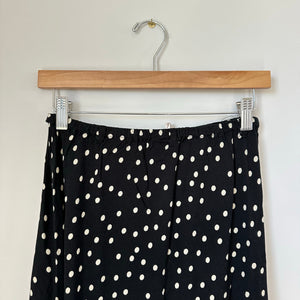 Free People Thats A Wrap High Rise Polka Dot Maxi Skirt Black White S