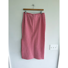 Load image into Gallery viewer, Wild Fable Gingham Pattern Side Slit Midi Skirt Red White M
