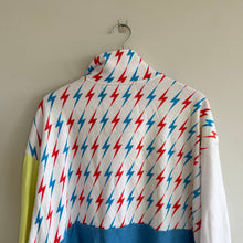 Load image into Gallery viewer, Aviator Nation RARE Bolt Palm Trees Fleece 1/2 Zip Sweatshirt Blue Yellow XL
