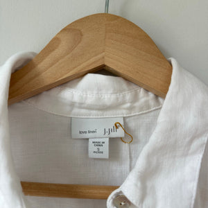 J. Jill Linen Button Front Sleeveless Shirt White SP