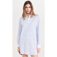 Load image into Gallery viewer, ATM Anthony Thomas Melillo Heavyweight Jersey Striped Mini Polo Dress Blue L

