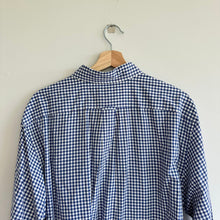 Load image into Gallery viewer, Faconnable Gingham Long Sleeve Cotton Button Up Shirt Blue XL
