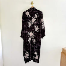 Load image into Gallery viewer, NWT Johnny Was Santal Velvet Embroidered Floral Print Kimono Coat Black M
