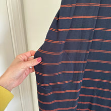 Load image into Gallery viewer, Sinuous Striped Open Front Side Slit Duster Cardigan Blue/Red S
