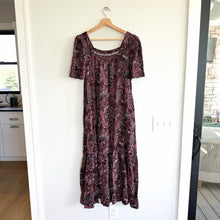 Load image into Gallery viewer, Anthropologie Maeve Square Neckline Short Puff Sleeves Maxi Dress Wine S
