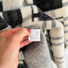Load image into Gallery viewer, Baciano Plaid Pattern Double-Breasted Mid-Length Teddy Boucle Coat Black White M
