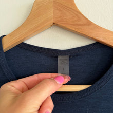 Load image into Gallery viewer, Beyond the Bump by Beyond Yoga Crew Neck Long Sleeve Tee Navy Blue S
